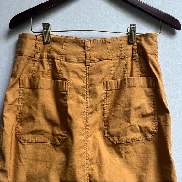 Anthropologie Maeve Colette Utility Midi Skirt Mustard Size M - Picture 4 of 10